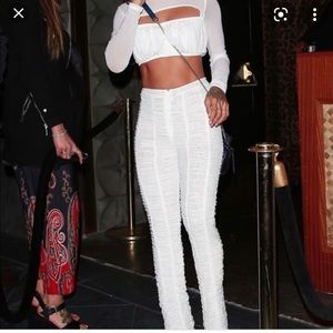 Elegant White Ruched Jumpsuit